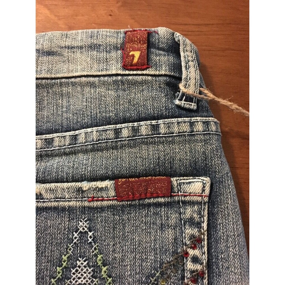 7 For All Mankind Women's Skirt A Pocket Jeweled Mini Skirt Size 27 NWT $178 - Picture 9 of 10